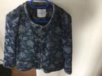 Kort blauw jasje met patroon Maat 36, Ophalen, Blauw, Articles, Maat 36 (S)