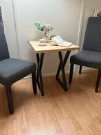 Uniek handgemaakt tafeltje | Eiken rand | Zwart onderstel, Huis en Inrichting, Tafels | Eettafels, Ophalen, Nieuw, 50 tot 100 cm