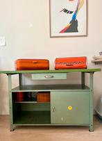 Groene werkplaats kast, Huis en Inrichting, Kasten | Dressoirs, Ophalen, Gebruikt, 100 tot 150 cm, Metaal