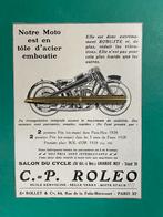 C.P Roléo Motorcycle Advertentie 1929 FRA (Origineel), Verzamelen, Knipsel(s), Ophalen of Verzenden, Buitenland, 1920 tot 1940
