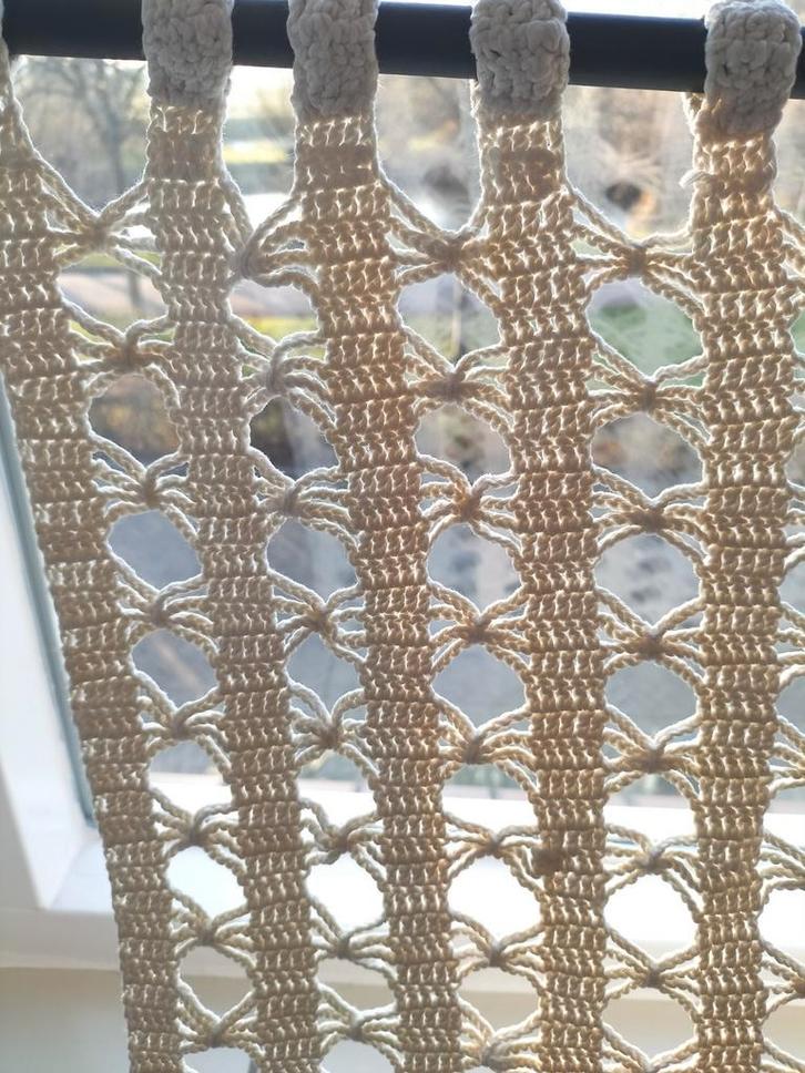 Gehaakte Gordijntjes - Vintage Charme, Huis en Inrichting, Stoffering | Gordijnen en Lamellen, 100 tot 150 cm, Ophalen of Verzenden