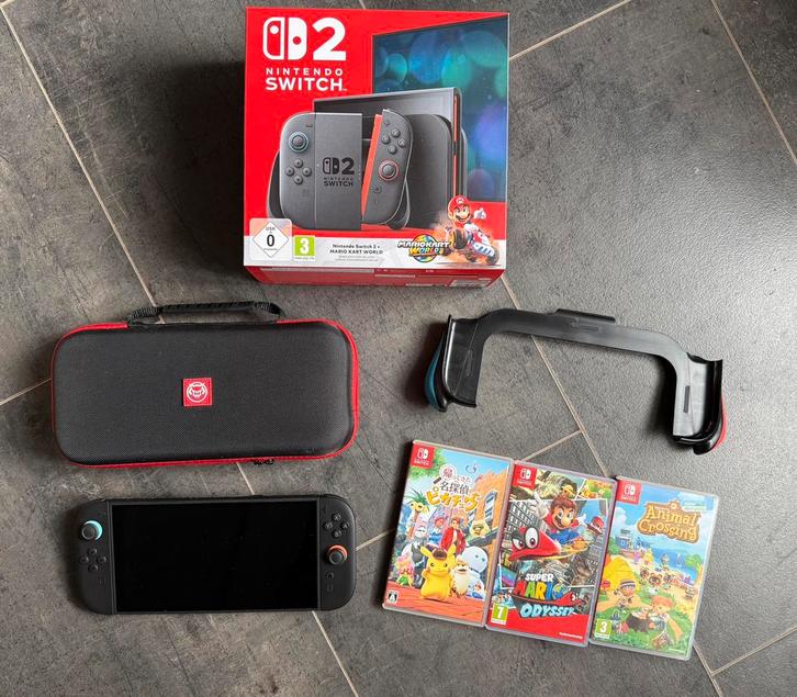 Nintendo switch 2 met games & accessoires, Spelcomputers en Games, Spelcomputers | Nintendo Switch, Zo goed als nieuw, Switch Original