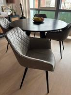 4x Kave Home Amira eetkamerstoelen set – Zo goed als nieuw!, Ophalen, Leer, Zo goed als nieuw, Vier