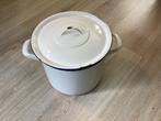Vintage wit emaille soep pan, 22 cm, Antiek en Kunst, Antiek | Emaille, Ophalen of Verzenden