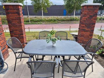 Tuinset 6 stoelen antraciet beschikbaar voor biedingen