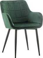 Outlet! Eetkamerstoel Groen Fluweel Stoel, Velvet, Huis en Inrichting, Stoelen, Nieuw, Ophalen of Verzenden, Metaal