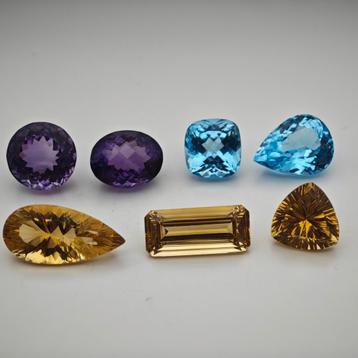 Citrine Amethist Topaas 7 stuks Edelstenen 103.57 karaat  beschikbaar voor biedingen