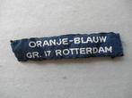 Scouting naambandje Oranje Blauw groep 17 Rotterdam., Ophalen of Verzenden, Gebruikt, Embleem, Speld of Insigne