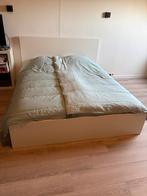 Mooi wit bed met lattenbodem en matrassen, Huis en Inrichting, Slaapkamer | Bedden, Ophalen, Wit, Tweepersoons, Zo goed als nieuw