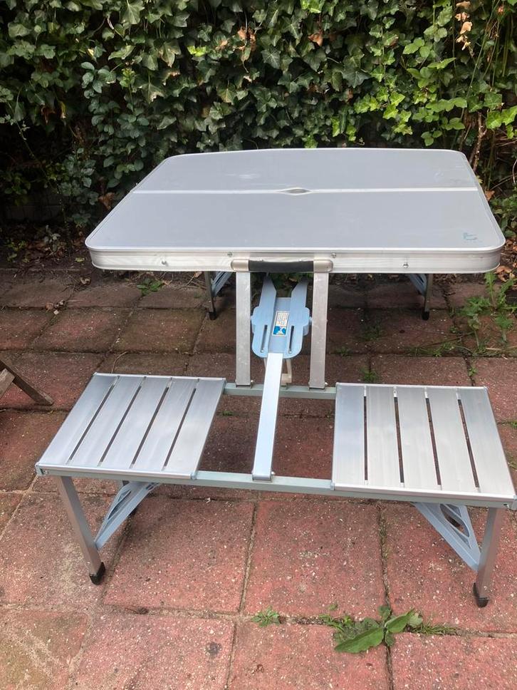 De Bo-camp inklapbare picknicktafel  van aluminium, Caravans en Kamperen, Kampeermeubelen, Gebruikt, Campingtafel, Ophalen