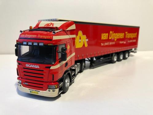 modelauto 1-50 WSI Scania Highline en tautliner v.Dingenen, Hobby en Vrije tijd, Modelauto's | 1:50, Zo goed als nieuw, Bus of Vrachtwagen