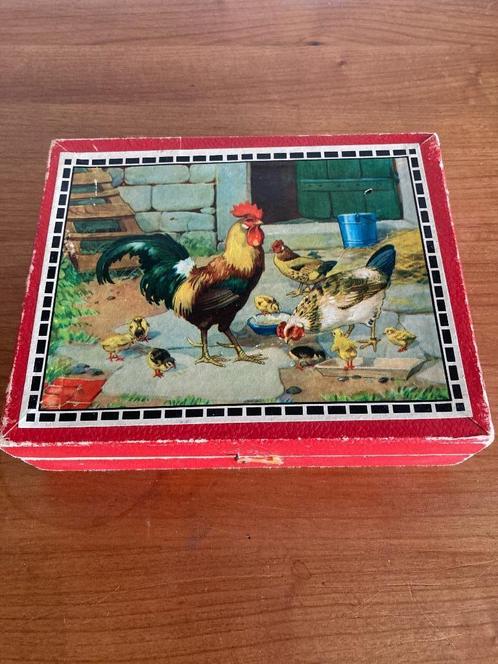 Oude houten blokkenpuzzel boerderij – 12 blokken, Kinderen en Baby's, Speelgoed | Kinderpuzzels, Gebruikt, 2 tot 4 jaar, 10 tot 50 stukjes