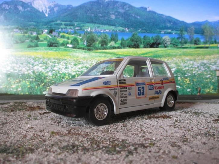 1/24 Fiat Cinquecento Ralley #53 - Bburago, Hobby en Vrije tijd, Modelauto's | 1:24, Zo goed als nieuw, Bburago, Ophalen of Verzenden