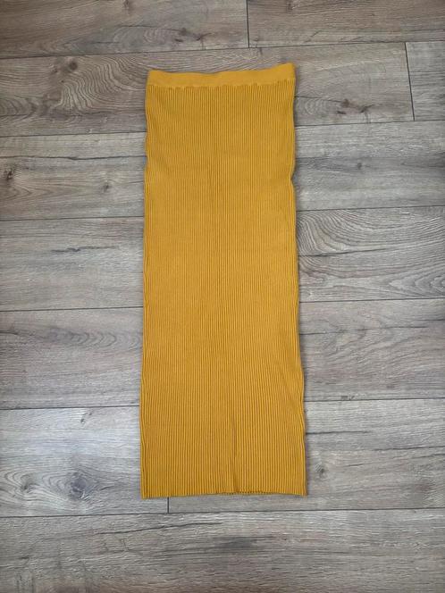 Okergele rib rok SHK Paris, maat M, Kleding | Dames, Rokken, Zo goed als nieuw, Maat 38/40 (M), Geel, Onder de knie, Ophalen of Verzenden