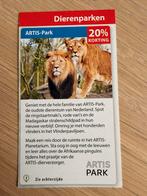 Kortingsbon voor dierentuin Artis park ., Tickets en Kaartjes, Drie personen of meer, Kortingskaart