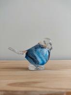 Vintage glasobject vogel blauw Guldkrokens Glashytta HJO, Ophalen of Verzenden