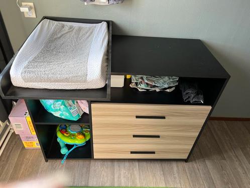 Kidsmill Long Island Commode Zwart / Oldwood (120x60x93), Kinderen en Baby's, Kinderkamer | Commodes en Kasten, Zo goed als nieuw