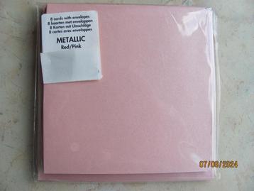 NIEUW 8 x METALLIC dubbele KAARTEN papier ENVELOP vierkant beschikbaar voor biedingen