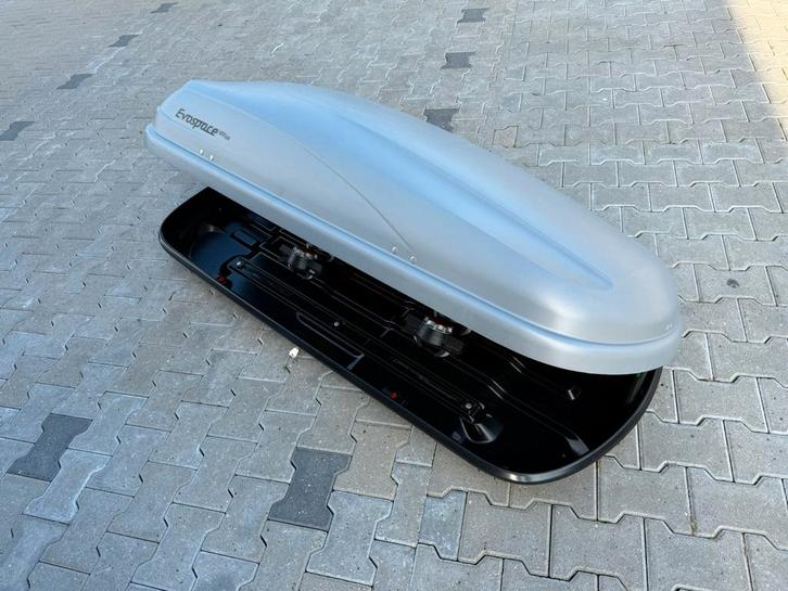 Mooie grote Hapro Evospace 450 DS grijze dakkoffer skibox, Auto diversen, Dakkoffers, Zo goed als nieuw, Ophalen of Verzenden