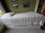 IKEA Brimnes bedbank met 2 lades wit 80x200 (uitschuifbaar), Ophalen, Wit, Tweepersoons, Zo goed als nieuw