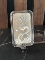 PERTH MINT 2018 Rectangle Dragon baar 1 OZ, Ophalen of Verzenden, Zilver