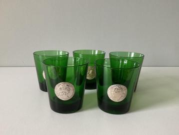 Vintage Dubonnet medaillon glazen (5), groen, BYRRH, France beschikbaar voor biedingen