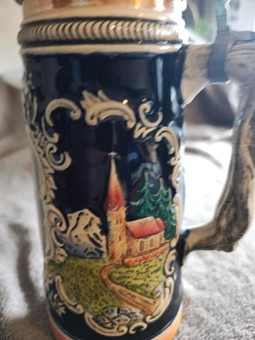 Vintage Duitse Bierpul met Deksel beschikbaar voor biedingen