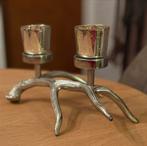 Hertengewei Kaarsenstandaard Aluminium Zilver, Nieuw, Ophalen of Verzenden, Metaal, Kandelaar