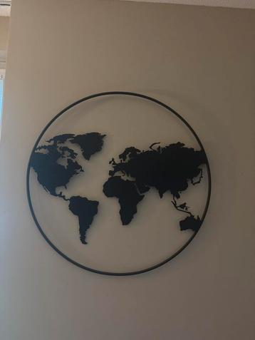 Metalen Wereldkaart Wanddecoratie beschikbaar voor biedingen