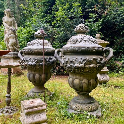 * grote Tuinvaas Deksel vaas Franse Tuinvazen Siervaas steen, Tuin en Terras, Tuinvazen, Nieuw, Ophalen