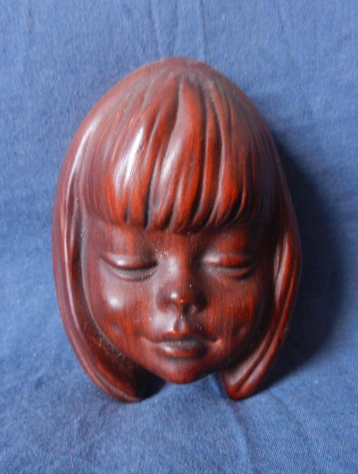 Prachtig aardewerk Meisjeskopje Cortendorf Duits h 12,4 cm., Antiek en Kunst, Antiek | Keramiek en Aardewerk, Ophalen of Verzenden