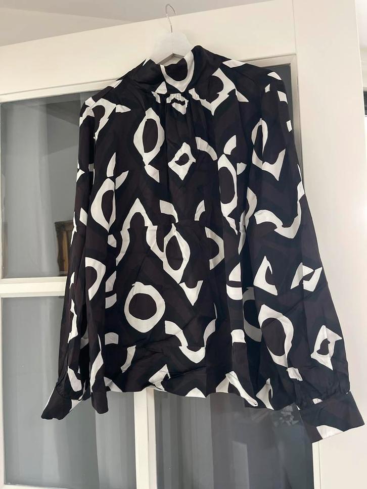 Studio Anneloes Blouse Maat L Zwart/Bruin/Wit, Kleding | Dames, Blouses en Tunieken, Zo goed als nieuw, Maat 42/44 (L), Zwart