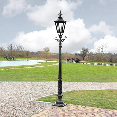 Lantaarnlamp zeskant Bovenkarspel - 280 cm, Tuin en Terras, Buitenverlichting, Nieuw, Staande lamp, Aluminium, Led, Licht-donker-sensor