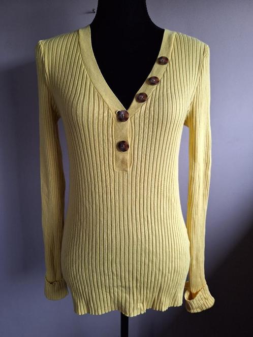 Nieuwe gele stretch ribbel trui van Vero Moda, maat L, Kleding | Dames, Truien en Vesten, Nieuw, Maat 42/44 (L), Geel, Ophalen of Verzenden
