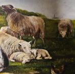 Herderin met schapen. Gesign., Antiek en Kunst, Ophalen of Verzenden