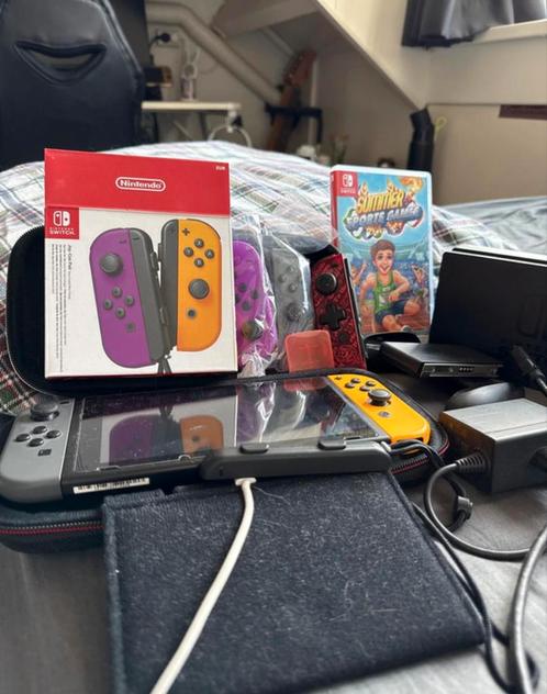 Nintendo switch + accessories, Spelcomputers en Games, Spelcomputers | Nintendo Switch, Zo goed als nieuw, Switch Original, Ophalen of Verzenden