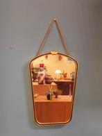 Vintage Spiegel Wandspiegel Mirror Messing Zwart, Antiek en Kunst, Antiek | Spiegels, Ophalen of Verzenden, Minder dan 50 cm, Minder dan 100 cm