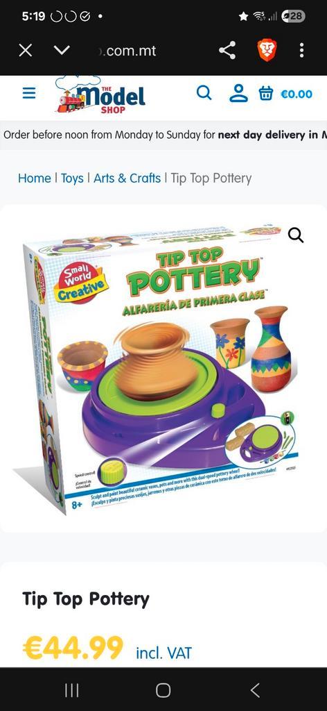 Tip Top Pottery Kleiset - Zo goed als nieuw!, Kinderen en Baby's, Speelgoed | Educatief en Creatief, Zo goed als nieuw, Knutselen