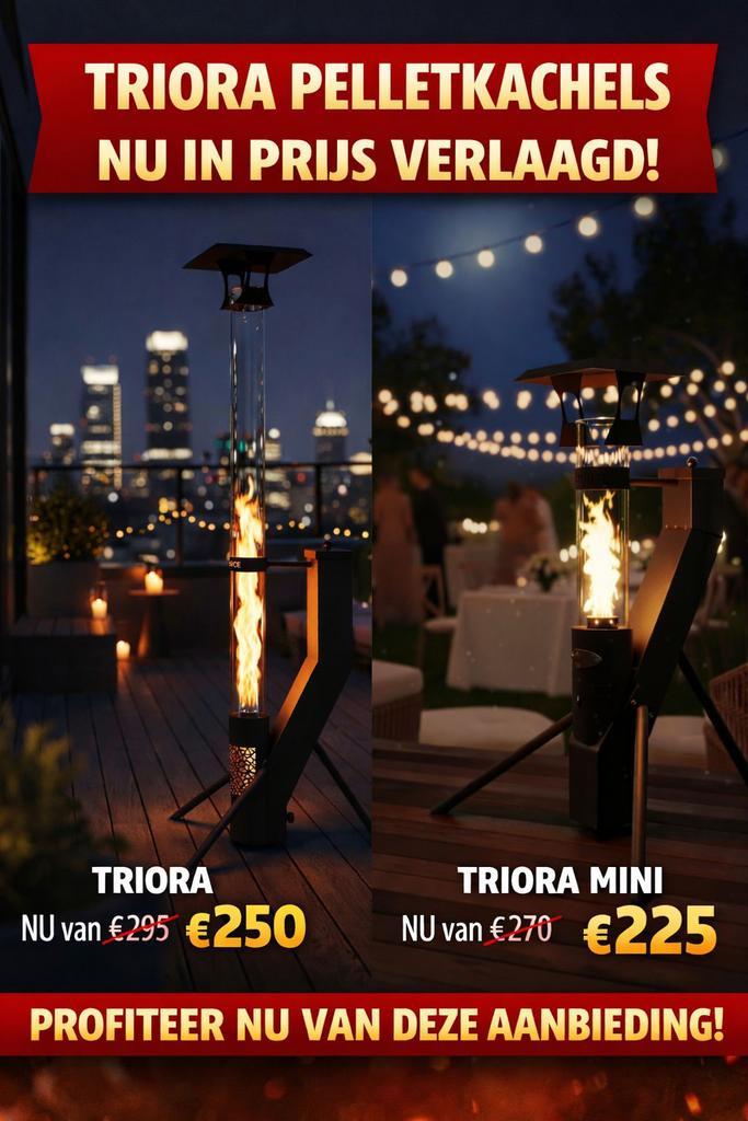 Pelletkachel buiten | Terraskachel op pellets | Nieuw/ACTIE, Tuin en Terras, Terrasverwarmers, Nieuw, Vloer, Ophalen of Verzenden