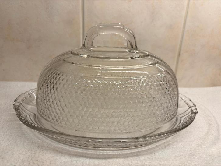 Ovale Oude Glazen Franse Kaas Stolp, Antiek en Kunst, Curiosa en Brocante, Ophalen of Verzenden