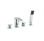 CROSSWATER FLOW 4 GATS BADRANDKRAAN MET HANDDOUCHE CHROOM, Nieuw, Ophalen of Verzenden, Kraan, Chroom