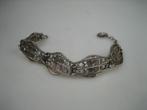 Antieke zilveren filigrain schakel armband uit ca.1920, Verzenden, Zo goed als nieuw, Zilver