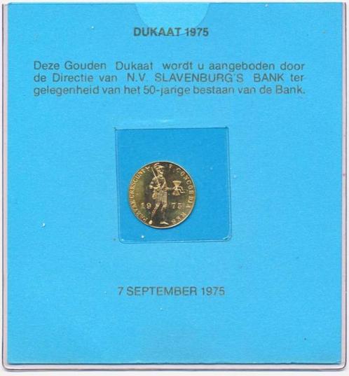 Nederland Gouden Dukaat 1975 Slavenburg's Bank, Postzegels en Munten, Edelmetalen en Baren, Goud, Ophalen of Verzenden