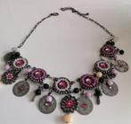 Ketting choker verstelbaar met roze bloem hangers, Overige materialen, Verstelbaar, Ophalen of Verzenden, Zo goed als nieuw