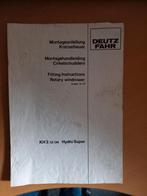 Montagehandleiding Deutz Fahr Cirkelschudders KH 2.52 DN, Boeken, Ophalen of Verzenden, Gelezen, Tractor en Landbouw