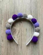 Haarband pompom paars/grijs/wit, Ophalen of Verzenden, Nieuw