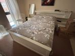 Tweepersoonsbed 140cm + kledingkast, Ophalen, Gebruikt, Wit, Tweepersoons