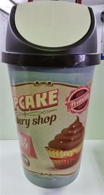 Tontarelli Vintage Cupcake Bakery shop prullenbak, Huis en Inrichting, Kunststof, 50 tot 75 cm, Nieuw, 40 liter of meer