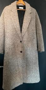 Dames boucle wol mantel winterjas mango maat m (L) oversized, Ophalen of Verzenden, Zo goed als nieuw, Maat 38/40 (M), Beige