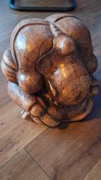 Grote massief houten Buddah, Ophalen, Zo goed als nieuw